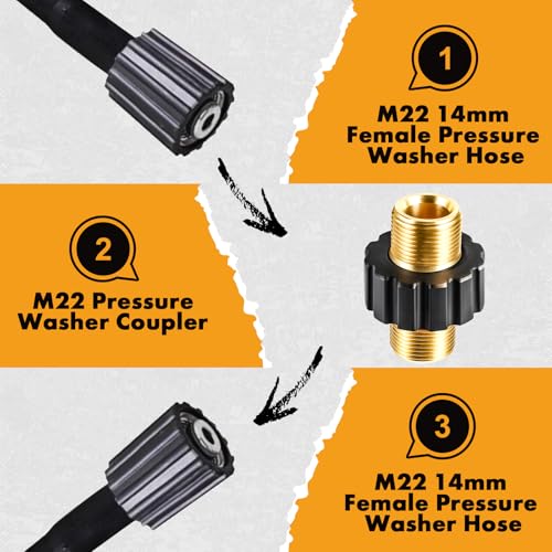 Twinkle Star Pressure Washer Hose Quick Connector, M22 Metric Male Thread Fitting, TWIS375 - Image 4