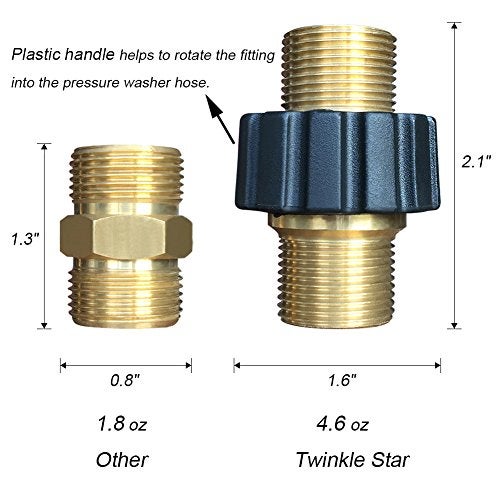 Twinkle Star Pressure Washer Hose Quick Connector, M22 Metric Male Thread Fitting, TWIS375 - Image 2