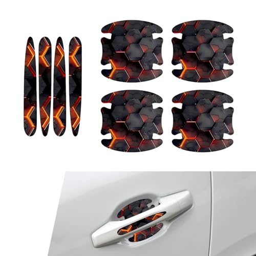 MOXRUQ 8 PCS Car Door Handle Scratch Protectors ScratchProof Door Cup Protectors Automotive Door Handle Paint Protective Film Universal for Most Cars Style 1 - Image 1