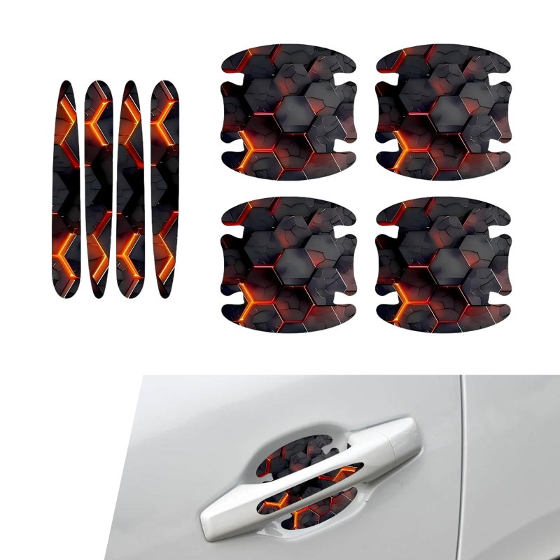 MOXRUQ 8 PCS Car Door Handle Scratch Protectors ScratchProof Door Cup Protectors Automotive Door Handle Paint Protective Film Universal for Most Cars Style 1 - Image 3