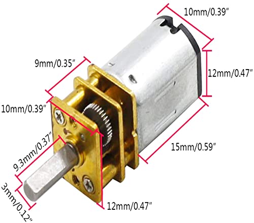 Lagogia 6V 500RPM Micro DC Gear Speed Reduction Motor with Full Metal Gearbox Motor GA12-N20 3mm Shaft for Robot Models, RC Cars, DIY Toys, Pack of 1 - Image 5