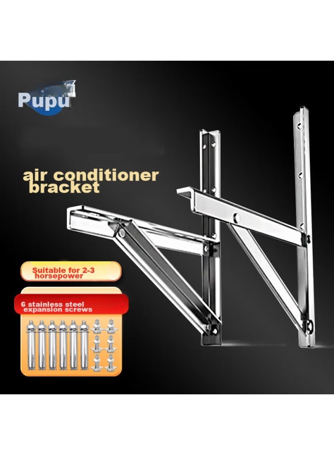 Purpavwinner Stainless Steel Air Conditioner Outdoor Unit Bracket Compatible With Gree, Panasonic, Mitsubishi, Xiaomi, Little Swan, Hualing, Tcl, Konka, Xinfei, Changhong, Yunmi 2-3 Hp Air Conditioner Outdoor Unit - Image 1