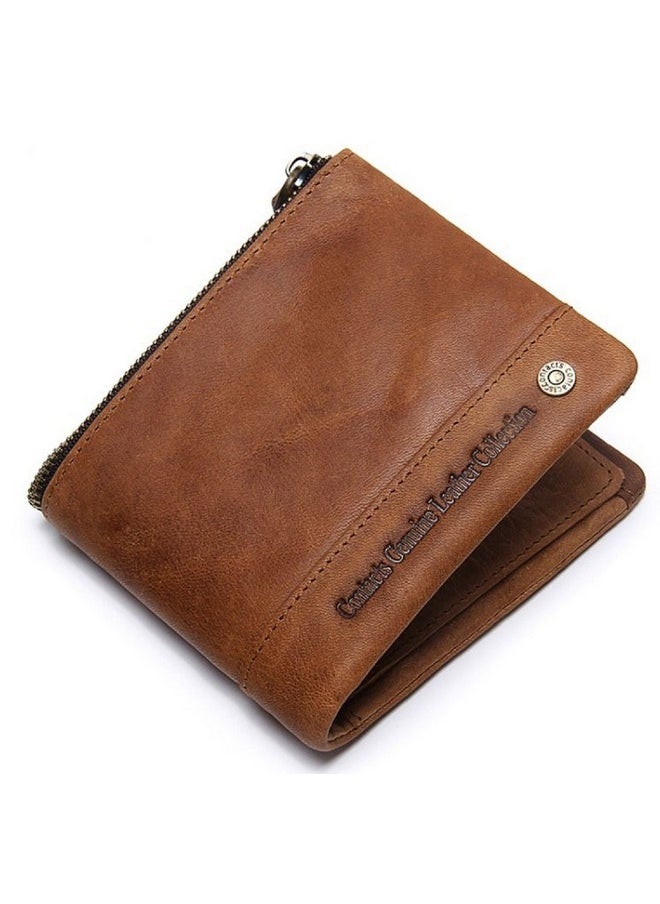 CONTACTS Contacts Front Pocket Wallet with Magnetic Money Clip Minimalist RFID Genuine Leather Wallets for Men Slim Credit Card Card Holder | 7 Card Slots (Black)  - Image 1