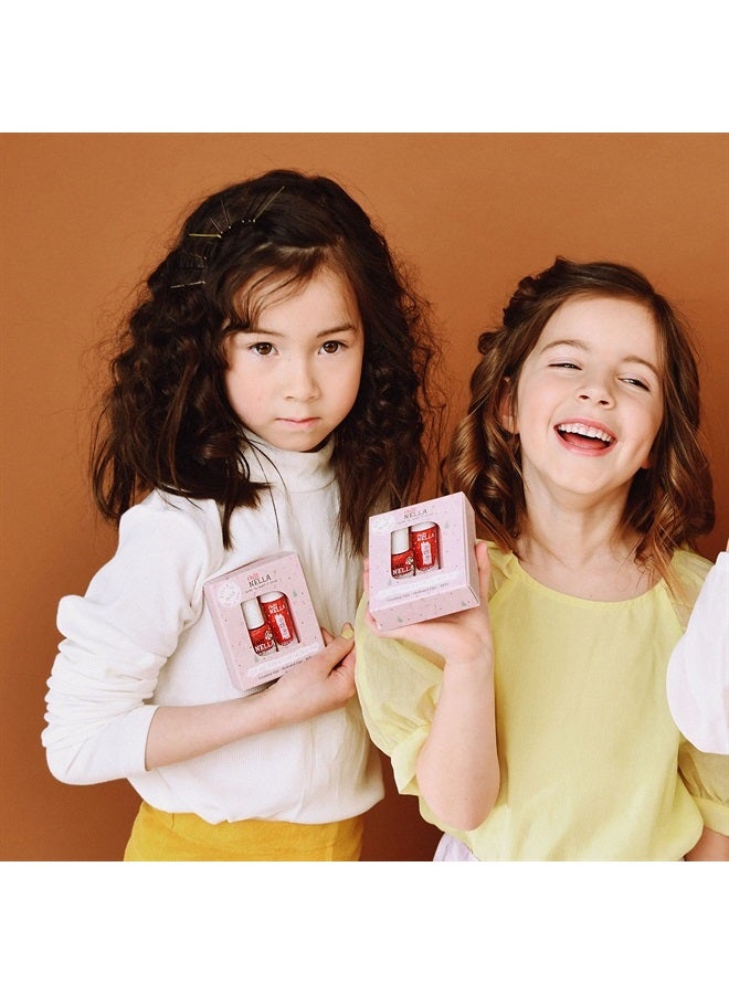 Miss NELLA Fairy Kiss Lips & Tips duo- Scented Lip Gloss + Glitter Nail Polish for Kids with Peel-off, Water Based & Odour Free Formula - Image 2