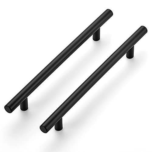 Ravinte 12 Pack 8-13/16 Inch Cabinet Handles Matte Black Kitchen Cabinet Hardware Dresser Pulls Stainless Steel Cabinet Pulls 8-13/16" Length,6-1/4" Hole Center - Image 1