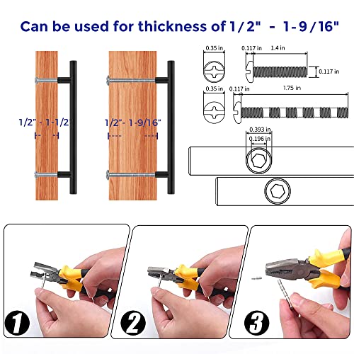 Ravinte 12 Pack 8-13/16 Inch Cabinet Handles Matte Black Kitchen Cabinet Hardware Dresser Pulls Stainless Steel Cabinet Pulls 8-13/16" Length,6-1/4" Hole Center - Image 4