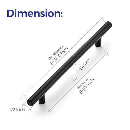 Ravinte 12 Pack 8-13/16 Inch Cabinet Handles Matte Black Kitchen Cabinet Hardware Dresser Pulls Stainless Steel Cabinet Pulls 8-13/16" Length,6-1/4" Hole Center - Image 3