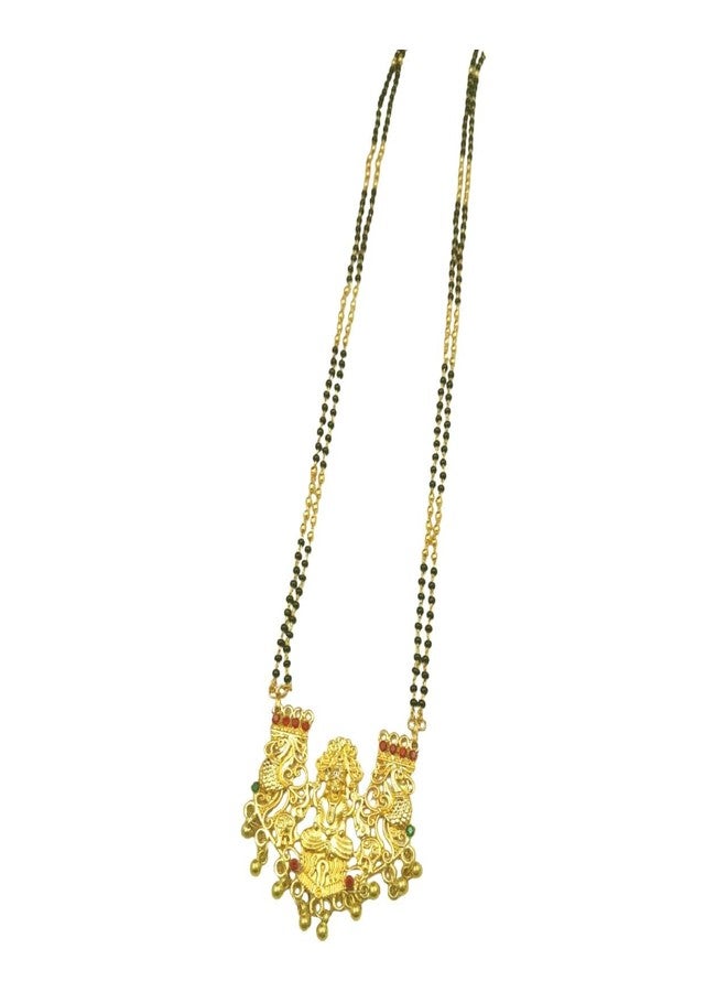 Swaroop Designer Mangalsutra For Women Stylish New Gold Plated Mangalsutra Long Size Heavy Design Long Black Bead Chain 197 - Image 1