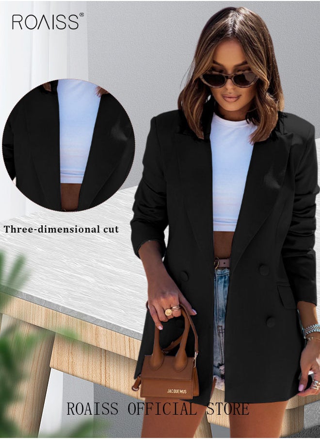 Women'S Casual Business Blazer Fashion Casual Solid Color Office Coat Classic Lapel Button Open Placket Coat - pzsku/Z685C0224D43FFF7D9795Z/45/_/1669175127/5e0b8de1-0f86-4f58-9848-d5ead62e1a48