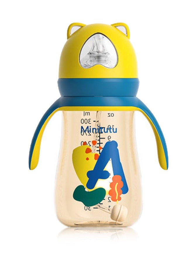 Minitutu Baby Feeding Bottle 300ml(10oz) With Handle, Closer to Nature Baby Bottle, 9M+ - Image 1
