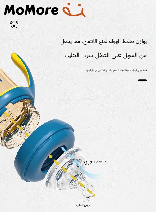 Minitutu Baby Feeding Bottle 300ml(10oz) With Handle, Closer to Nature Baby Bottle, 9M+ - Image 3