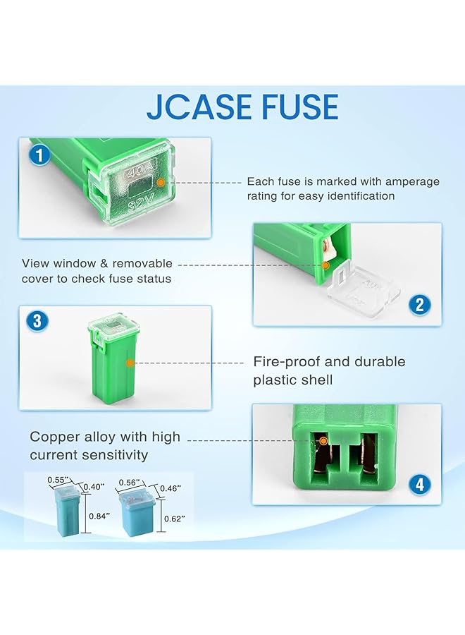 wisfunlly 250Pcs Automotive Fuse Assortment Kit - Blade-Type 5A-60A Standard Mini Car Fuses For Rv, Truck, Motorcycle, Boat - Image 5