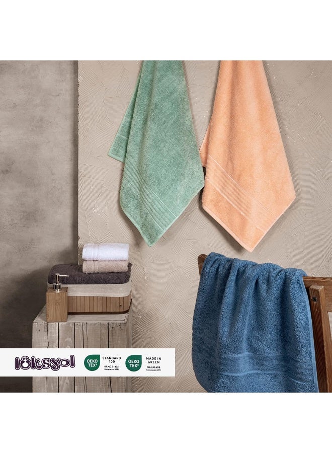 LuksYol Luxury Towel Set - 100% Pure Turkish Cotton - 600 GSM Premium Absorbent & Fluffy Towels - Ultra Soft & Gentle on Skin - Set of 2 (Bath 140x70cm, Hand 50x70cm) - Hotel & Spa Quality Towels - Oeko-Tex Certified (Made in Green & Standard 100) - Highly Absorbent & Quick Drying - Elegant Modern Design - Ideal for Daily Use, Gifting, or Guest Towels - Long-Lasting Durability with Soft Touch - Available Colors: Navy Blue, Vibrant Green, Grey, White, Beige, Pink - Premium Weaving for Luxurious Texture - Fade-Resistant & Machine Washable - Perfect for Bathroom, Gym, Spa & Travel - High-End Cotton Towels by LuksYol - Designed for Comfort & Style with a Premium Feel That Lasts Wash After Wash - Image 4