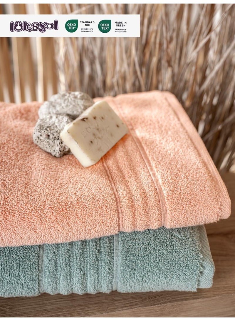 LuksYol Luxury Towel Set - 100% Pure Turkish Cotton - 600 GSM Premium Absorbent & Fluffy Towels - Ultra Soft & Gentle on Skin - Set of 2 (Bath 140x70cm, Hand 50x70cm) - Hotel & Spa Quality Towels - Oeko-Tex Certified (Made in Green & Standard 100) - Highly Absorbent & Quick Drying - Elegant Modern Design - Ideal for Daily Use, Gifting, or Guest Towels - Long-Lasting Durability with Soft Touch - Available Colors: Navy Blue, Vibrant Green, Grey, White, Beige, Pink - Premium Weaving for Luxurious Texture - Fade-Resistant & Machine Washable - Perfect for Bathroom, Gym, Spa & Travel - High-End Cotton Towels by LuksYol - Designed for Comfort & Style with a Premium Feel That Lasts Wash After Wash - Image 2