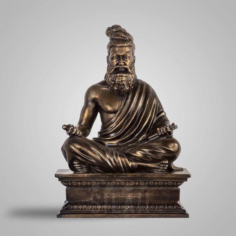 SILAII Thiruvalluvar Sculpture 6 Inch Antique Bronze Colour - Image 1