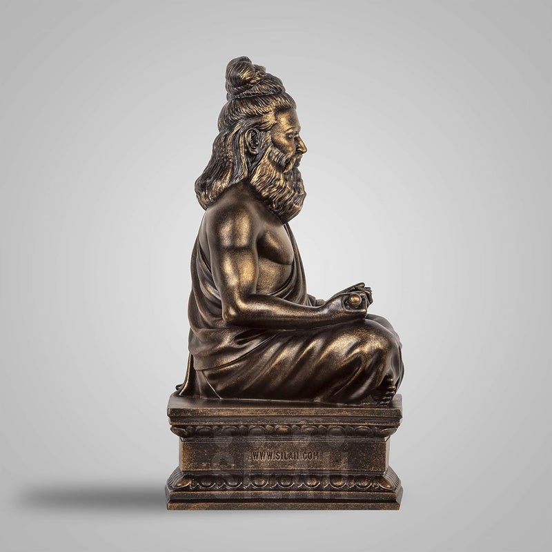 SILAII Thiruvalluvar Sculpture 6 Inch Antique Bronze Colour - Image 4