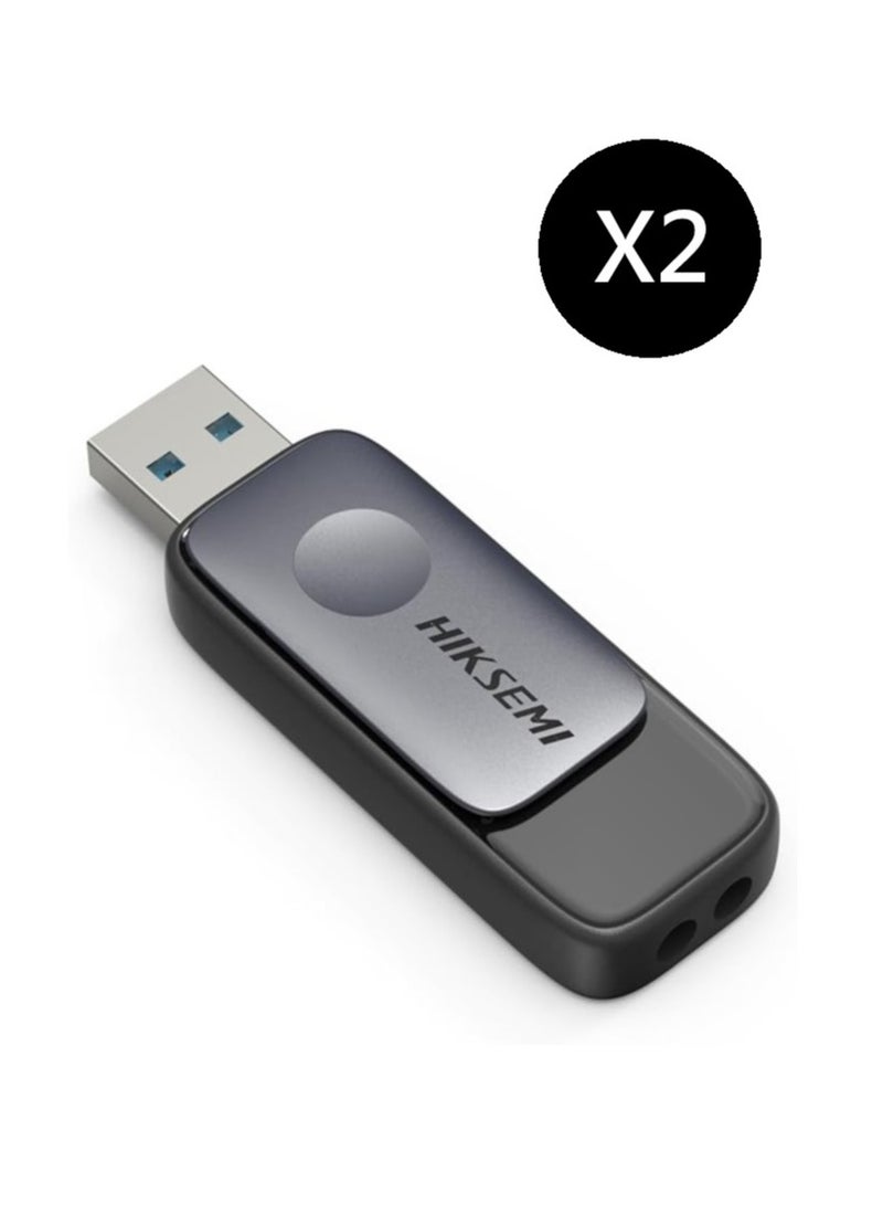 HIKSEMI Bundle Of 2 16GB USB 3.2 Flash Drive, Black (HS-USB-M210S 16G U3)