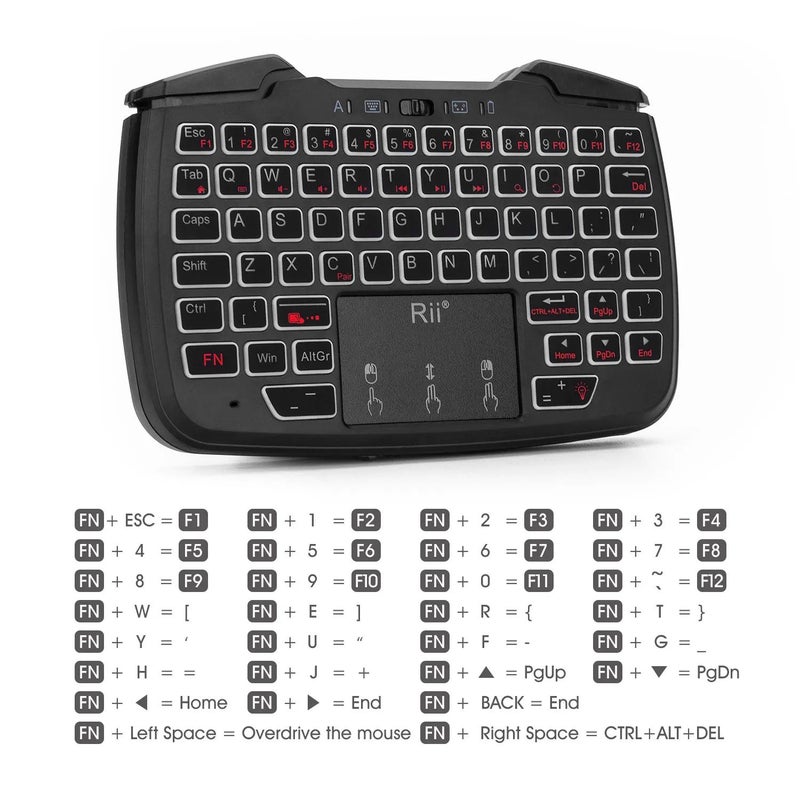 Rii Rk707 Wireless Mini Keyboard, Russian Version, Matte Black - Image 2
