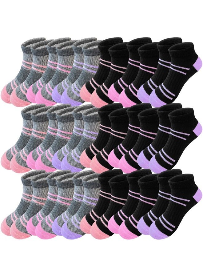 Bemeol Girls Socks 18 Pairs Kids Ankle Socks for Girls Cotton Sports Low Cut Athletic Socks(7-10 Years) - Image 1