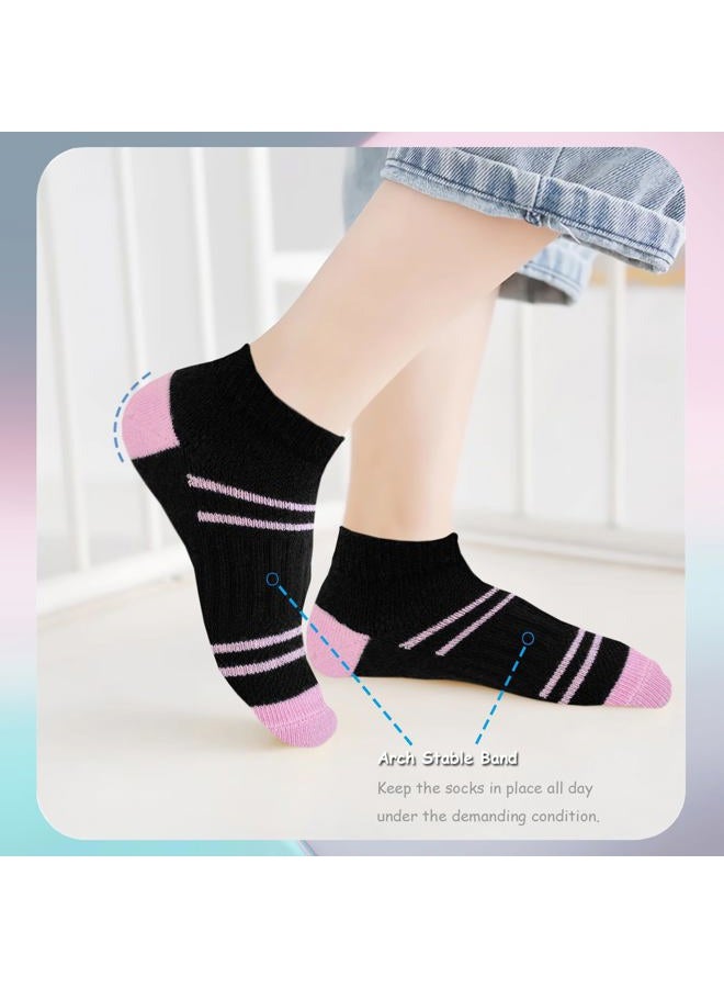 Bemeol Girls Socks 18 Pairs Kids Ankle Socks for Girls Cotton Sports Low Cut Athletic Socks(7-10 Years) - Image 5