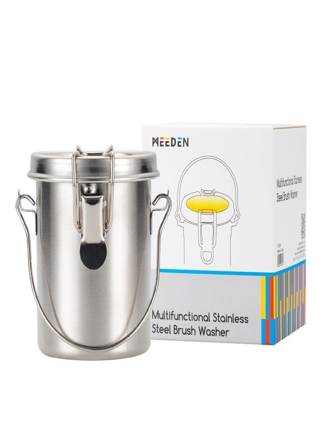 MEEDEN Portable Paint Brush Washer: Airtight Stainless Steel Artist Brush Cleaner for Oil & Acrylic Painting - Small - Image 1
