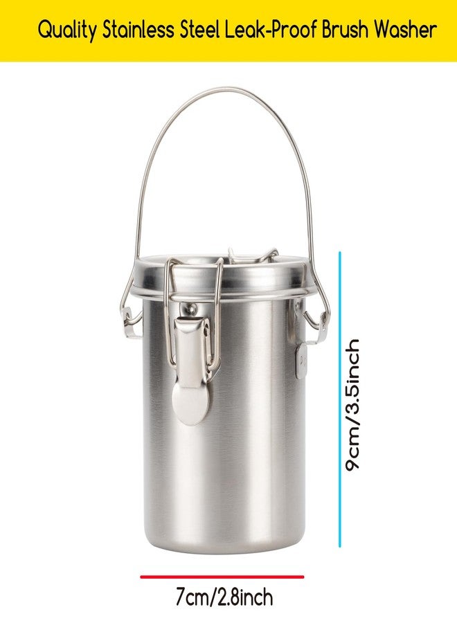 MEEDEN Portable Paint Brush Washer: Airtight Stainless Steel Artist Brush Cleaner for Oil & Acrylic Painting - Small - Image 2