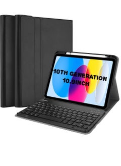 iPad Keyboard Case For iPad 10 Generation, Detachable Wireless Bluetooth Trackpad Keyboard, Smart Folio Cover With Pencil Holder, Fit For iPad 10th Generation 10.9inch - 2022
