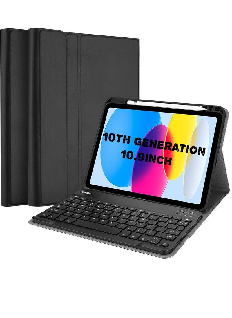 GENNEXT - iPad Keyboard Case For iPad 10 Generation, Detachable Wireless Bluetooth Trackpad Keyboard, Smart Folio Cover With Pencil Holder, Fit For iPad 10th Generation 10.9inch - 2022 - Image 1