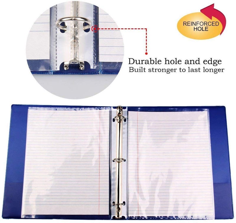 TULMAN A4 Size Transparent Document Sleeves, 25 Pcs, Heavy Duty Clear Sheet Protectors, 300 Microns, Plastic Leaf, Waterproof, 11-Hole Punched for Ring Binders & Files, Office & School Use - Image 4