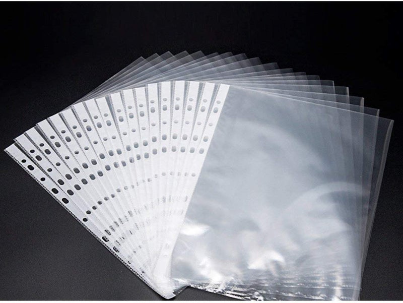 TULMAN A4 Size Transparent Document Sleeves, 25 Pcs, Heavy Duty Clear Sheet Protectors, 300 Microns, Plastic Leaf, Waterproof, 11-Hole Punched for Ring Binders & Files, Office & School Use - Image 5