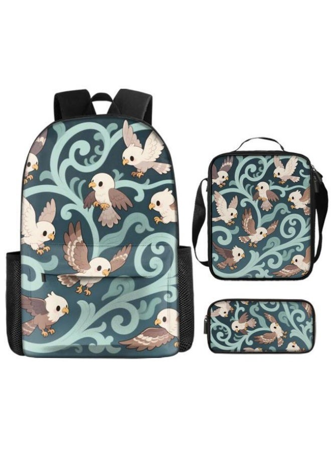 Bright Li Fire popular new cute cartoon print, three-piece practical bag combination (students, children, friends outings, mountain climbing, etc. can be used) - 117 - Image 2