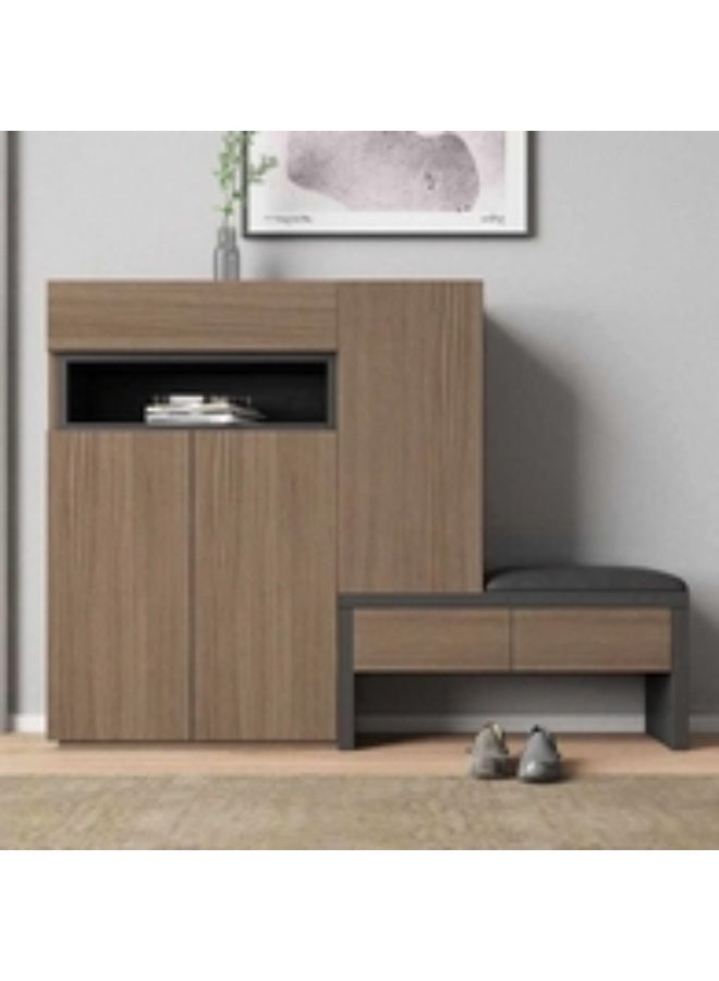 هومزمارت خزانة أحذية خشب ام دى اف 5 أرفف بيج - 40×130×119 سم - Image 2