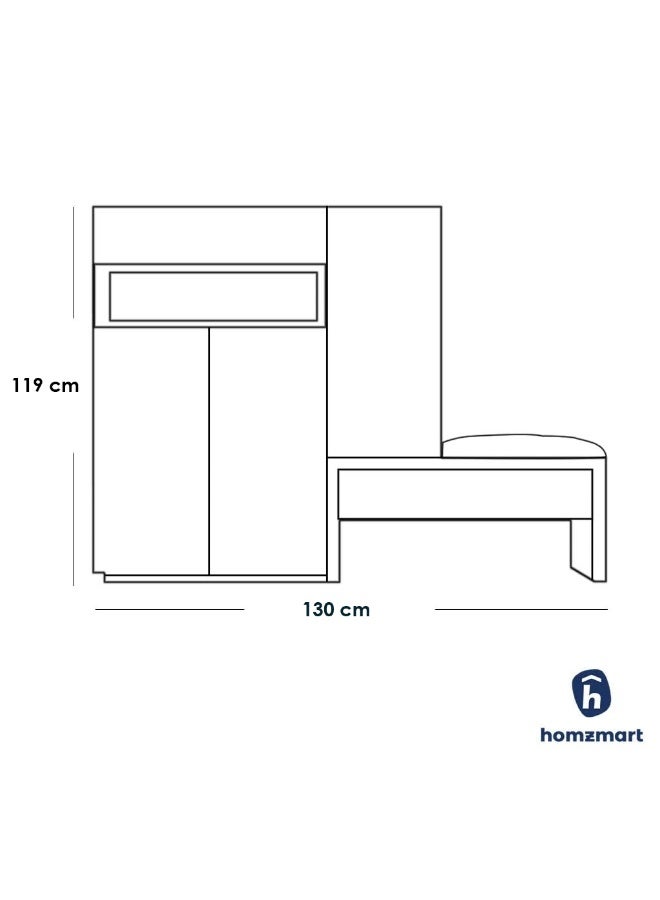 هومزمارت خزانة أحذية خشب ام دى اف 5 أرفف بيج - 40×130×119 سم - Image 3
