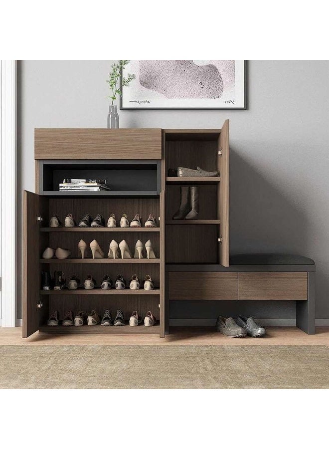 هومزمارت خزانة أحذية خشب ام دى اف 5 أرفف بيج - 40×130×119 سم - Image 4