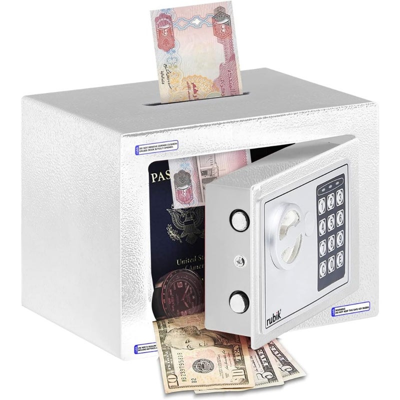 Mini Cash Deposit Drop Slot Safe Box with Key and Pin Code Option - Image 1