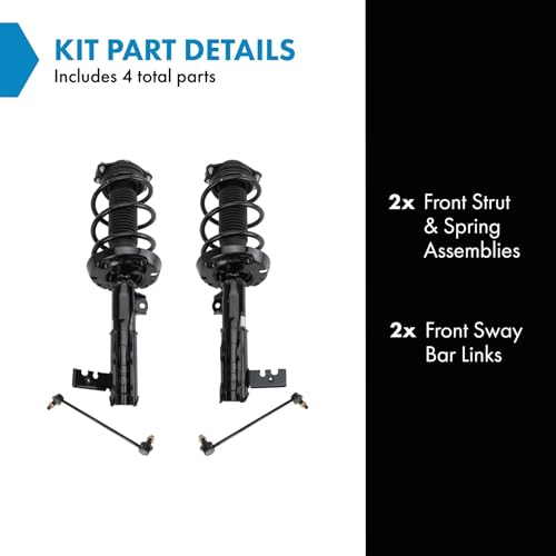 TRQ Front Suspension Kit Complete Strut & Coil Spring Assembly Sway Bar Stabilizer Link Compatible with 2018-2021 Chevrolet Equinox GMC Terrain - Image 2