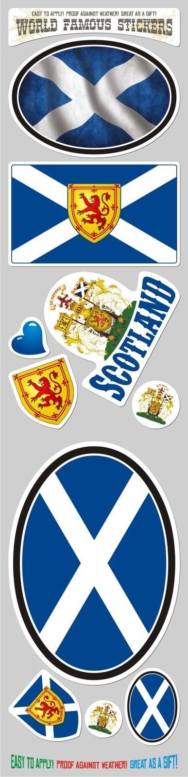 Car Chrome Decals STS-SCOT Scotland 10 Stickers Set Flag Scottish Decal Bumper stiker car auto Bike Laptop - Image 3