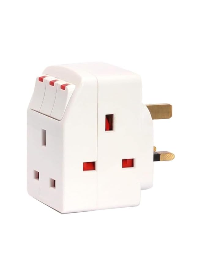 promass ESMA Approved 3Way British Plug Multi Adapter with Individual Switches, BS1362 Fused UK Plug Adaptor - Image 2