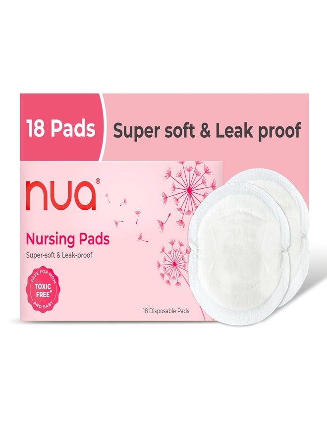 Nua Disposable Nursing Breast Pads | Pack of 18 Disposable Pads | Soft & Breathable | Leak Protection During Breastfeeding | Discreet & Comfortable Fit | Ultra - Absorbent | 100% Toxic-Free | Safe for Mom & Baby | Nursing pads for breastfeeding | Breast pads for leaking milk | - Image 1