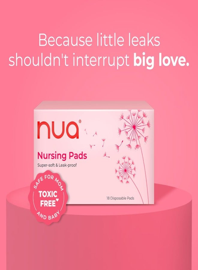 Nua Disposable Nursing Breast Pads | Pack of 18 Disposable Pads | Soft & Breathable | Leak Protection During Breastfeeding | Discreet & Comfortable Fit | Ultra - Absorbent | 100% Toxic-Free | Safe for Mom & Baby | Nursing pads for breastfeeding | Breast pads for leaking milk | - Image 2