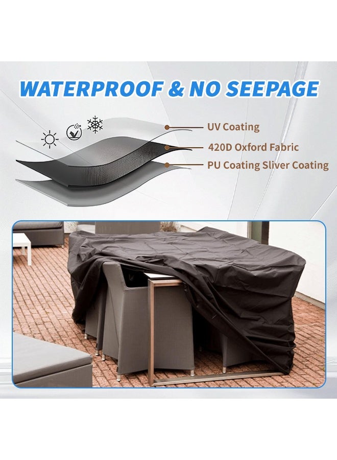 Generic 250×200CM Patio Furniture Cover, Waterproof Oxford Furniture Protector with Buckles and Drawstring, UV-Resistant Outdoor Sofa Cover for Protecting Patio Sofas, Tables, and Chairs  - Image 5
