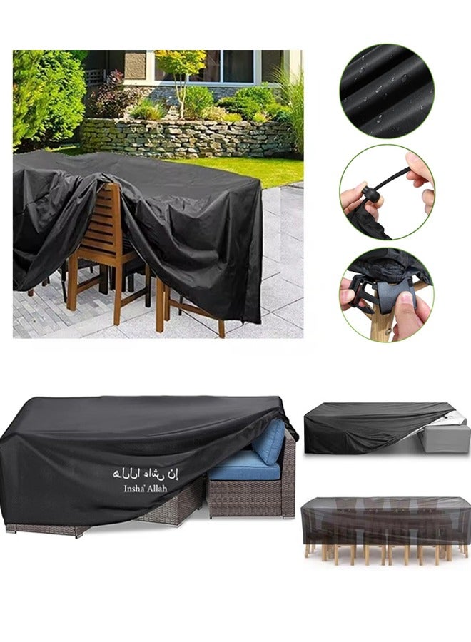 Generic 250×200CM Patio Furniture Cover, Waterproof Oxford Furniture Protector with Buckles and Drawstring, UV-Resistant Outdoor Sofa Cover for Protecting Patio Sofas, Tables, and Chairs  - Image 1