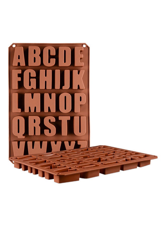 NIBEMINENT 26 Cavity Silicone Tray English Letter Shape Nonstick Chocolate Mold Kitchen Baking Tools coffee 34*34*34cm - Image 1