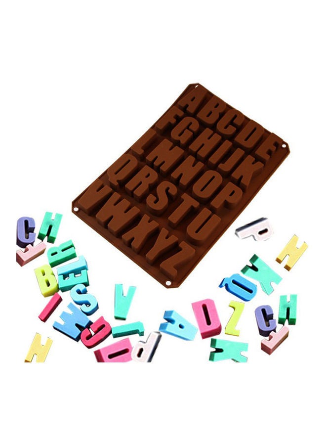 NIBEMINENT 26 Cavity Silicone Tray English Letter Shape Nonstick Chocolate Mold Kitchen Baking Tools coffee 34*34*34cm - Image 3