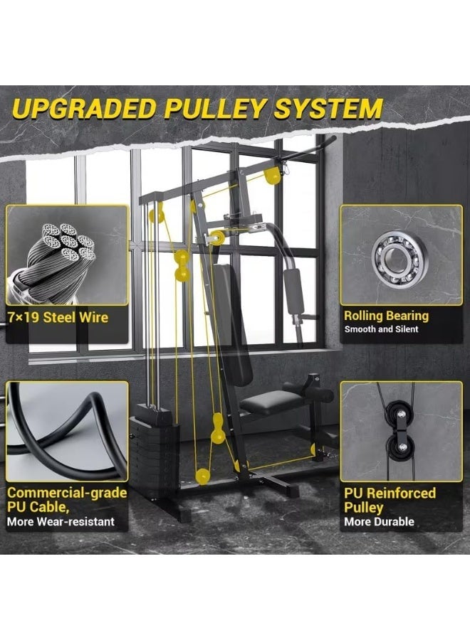 سبورت كيو جهاز جيم منزلي متعدد الوظائف SportQ® | محطة تمارين شاملة للصدر والظهر والذراعين والساقين مع أوزان مدمجة ونظام بكرات قوي – جهاز فتنس متكامل للمنزل وزن 100 رطل - Image 5