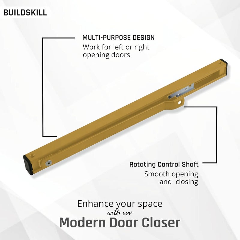 BUILDSKILL Hydraulic Door Closer with Pelmet Arm, Door Closer for Wooden Door, Aluminium, Metal Door, Automatic Door Closer for Home, Door Stopper with Adjustable Speed, 85 Kg, Antique (Pack of 1) - Image 3