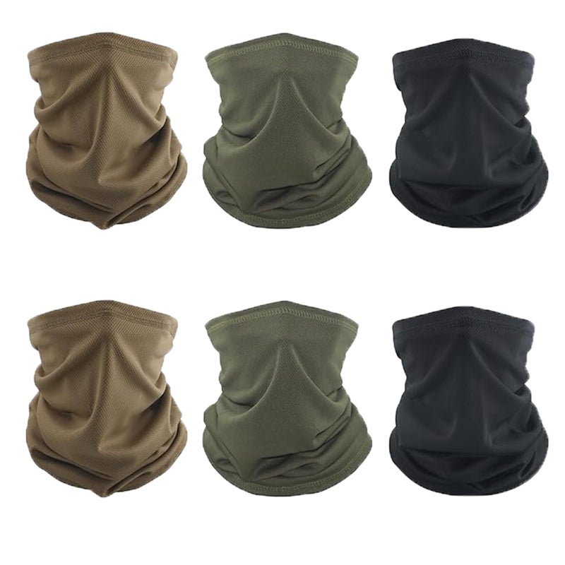 Volein 6-Pack Neck Gaiter Face Mask, Sun Cooling Dust Camouflage Face Shield, Reusable Washable Bandana - Image 1