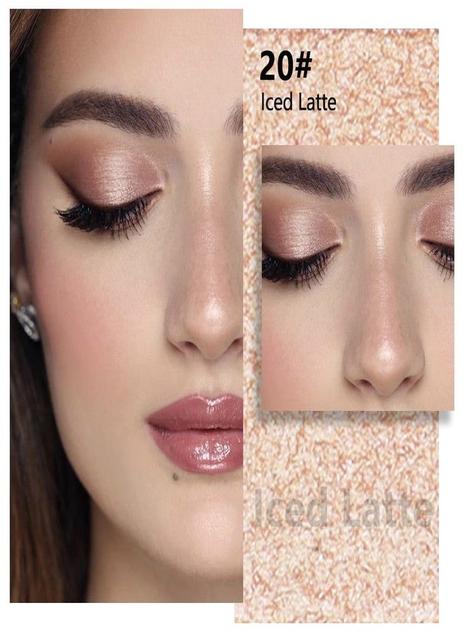 HHLTOH Light Nude Brown Shimmer Single Eyeshadow Makeup Palette, Natural Nude Brown Single Eye Shades, Creamy Pressed Powder for Easy Blending, Mini Travel Palette for Women, Everyday Eyeshadow Makeup - Image 2