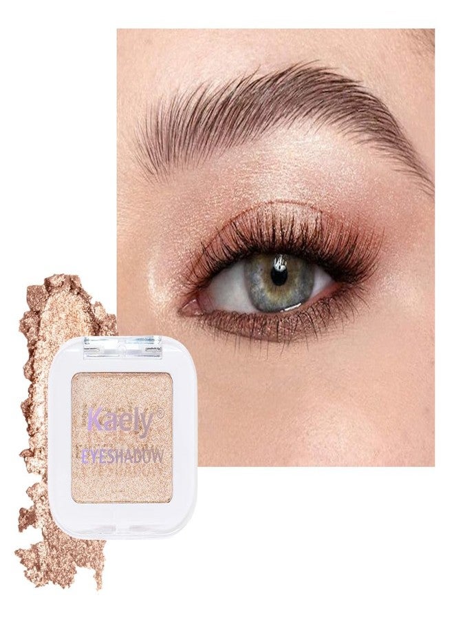 HHLTOH Light Nude Brown Shimmer Single Eyeshadow Makeup Palette, Natural Nude Brown Single Eye Shades, Creamy Pressed Powder for Easy Blending, Mini Travel Palette for Women, Everyday Eyeshadow Makeup - Image 1