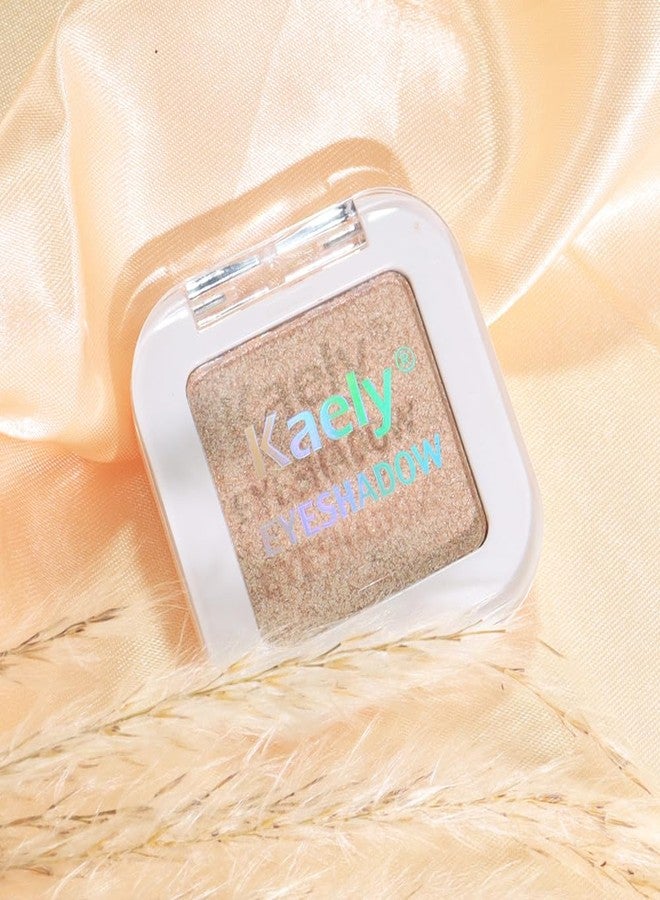 HHLTOH Light Nude Brown Shimmer Single Eyeshadow Makeup Palette, Natural Nude Brown Single Eye Shades, Creamy Pressed Powder for Easy Blending, Mini Travel Palette for Women, Everyday Eyeshadow Makeup - Image 5